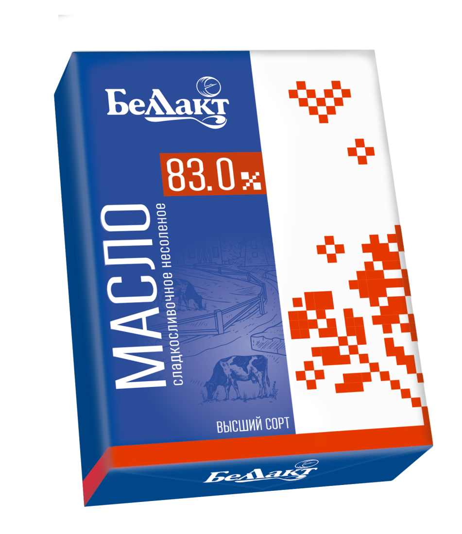 Масло сладкосливочное несоленое 83%